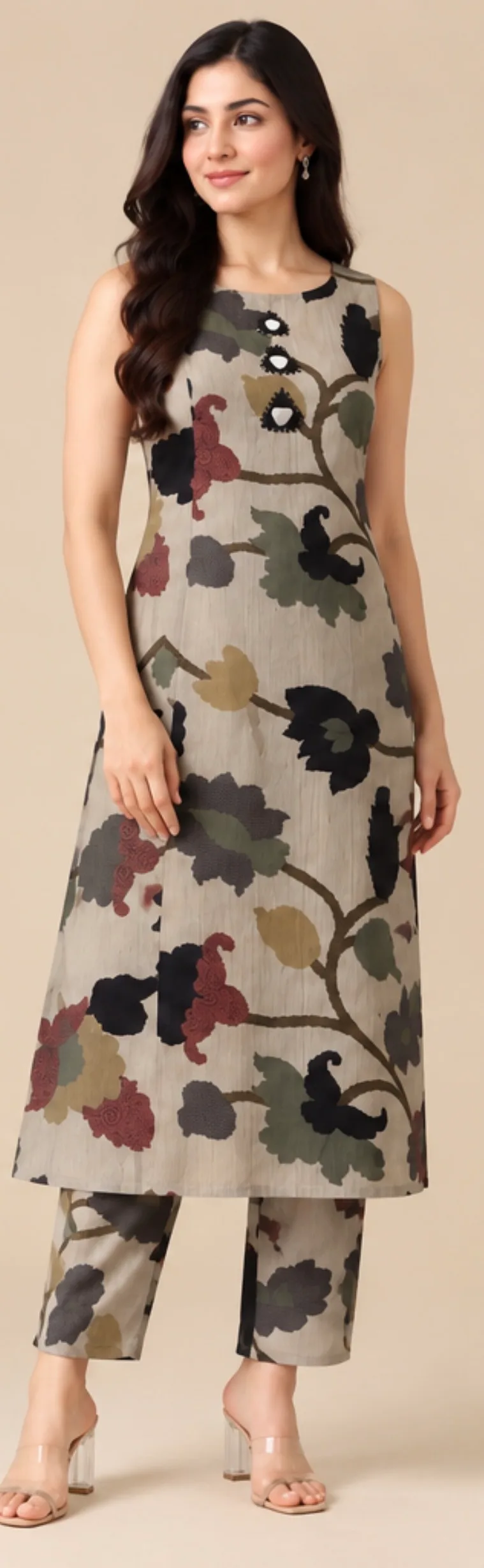 Zainab Floral Linen Palazzo Suit